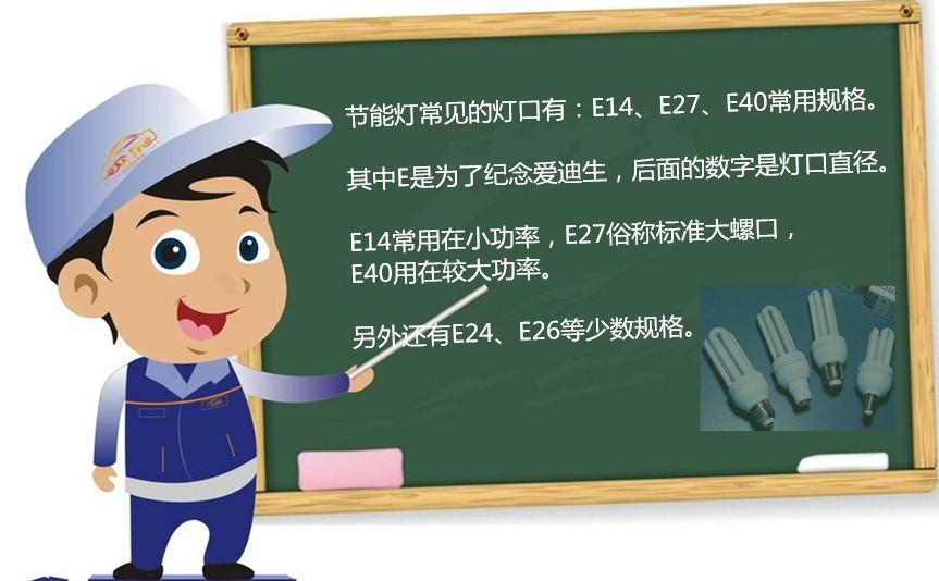 選購節(jié)能燈要注意燈口型號和尺寸 E14、E27、E40螺旋燈口